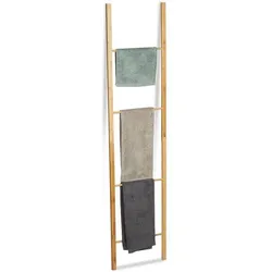 relaxdays Handtuchleiter Bambus klappbar 180 x 42 x 2 cm braun