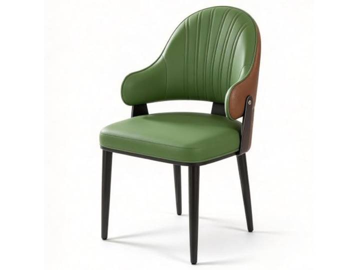 Mid-Century Modern Esszimmerstuhl, Küchenstuhl aus PU-Leder PU-Leder, hochdichtes Schaumstoffkissen, 300 Pfund schwere Beine aus Kohlenstoffstahl, for Küche, Wohnzimmer(Green,1ps)
