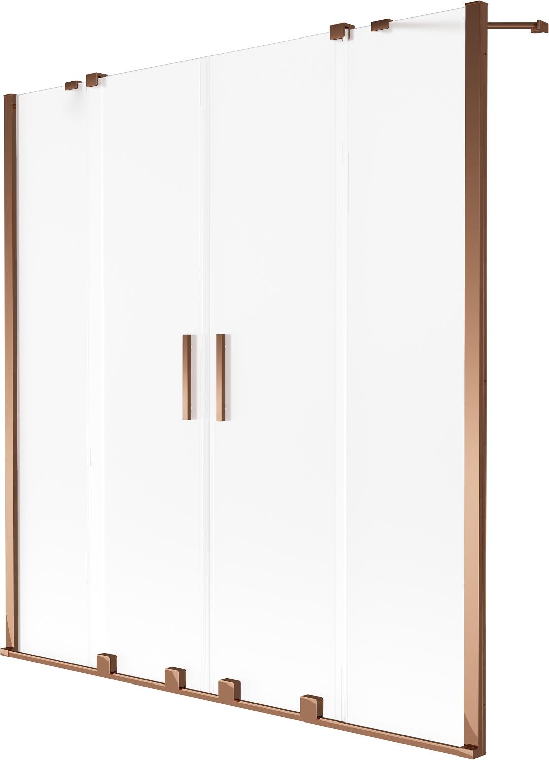 Mexen Velar Duo Badewannen-Abtrennung 2-flügelige Schiebetür 160 x 150 cm, matt, Roségold - 896-160-000-32-60