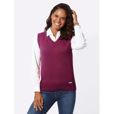Pullunder CASUAL LOOKS "Pullunder", Damen, Gr. 44, pink (fuchsia), 50% Baumwolle, 50% Polyacryl, unifarben, Pullover Pullunder