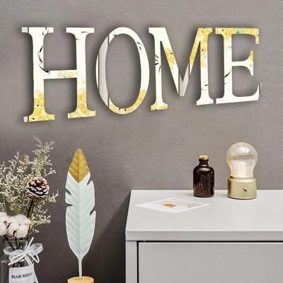 Inspire Essentials Gold Mirror Letter Wall Stickers Custom 3D Acrylic Alphabet Decor 7 gold 10cm