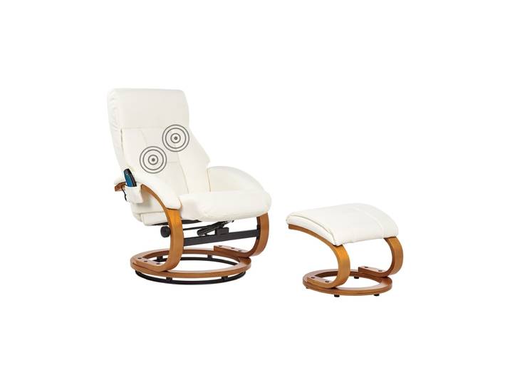 Fauteuil massant cuir pu blanc