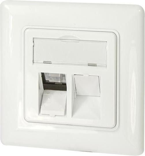LogiLink NK4054 Professionele 2-voudige inbouwdoos voor Keystone-modules, zuiverwit