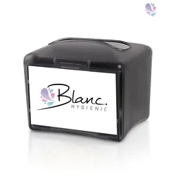 Serviettenspender Blanc Value für ca. 200 Blatt, stehend, mit Werbefläche, Einzelblattausgabe, Pushfunktion