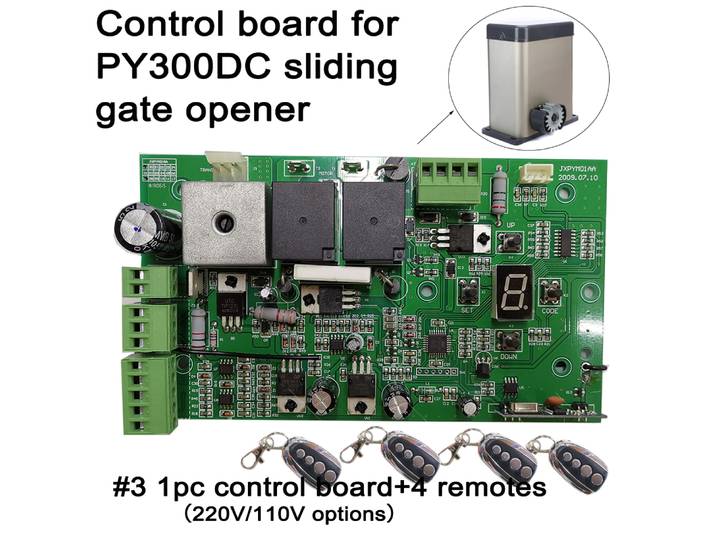 Carte de contrôle de remplacement pour ouvre-porte coulissant PY300DC, carte mère 24V pour moteur de portail