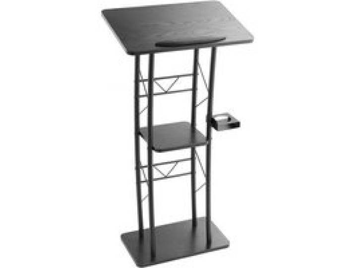 VEVOR Pupitre de Conférence 118 cm, Podium en Métal, Lutrin pour Présentation avec Large Surface de Lecture, Compartiment de Rangement Ouvert, Butoir de Livre, Porte-gobelet, pour Bureau École