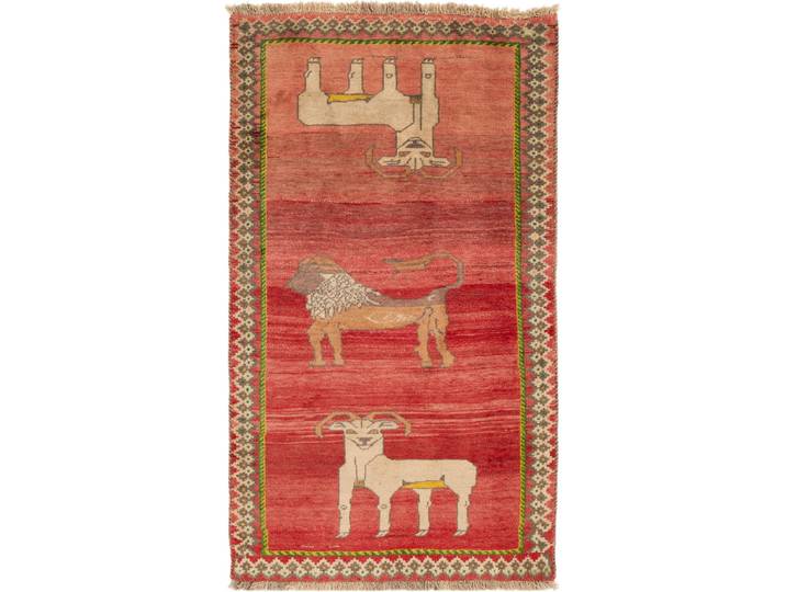 Perser Gabbeh Teppich 106x194 Handgeknüpft Modern Orientteppich Perserteppich Wolle
