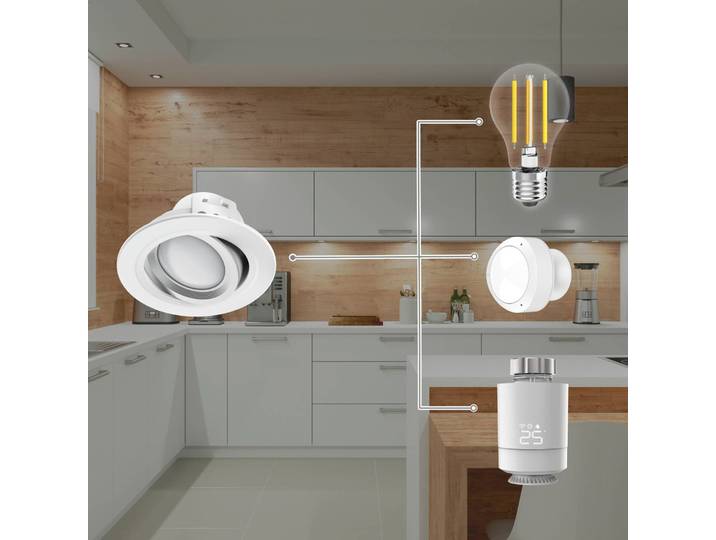 Hama WLAN LED-Einbauspot, App-Steuerung CCT nickel WLAN, dimmbar, alu / grau / zink, für Wohn- / Esszimmer, Kunststoff, Modern, Einbauleuchte