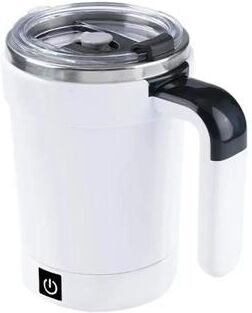 Inspired Finds Rechargeable Self Stirring Mug Magnetic Mixing Cup Stainless Steel Coffee Tumbler white