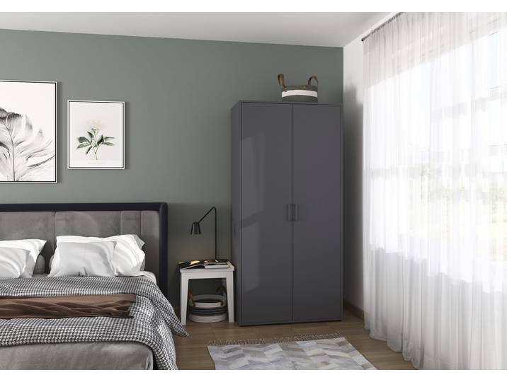 Drehtürenschrank Voyager 93cm Grau/Graumetallic Classic