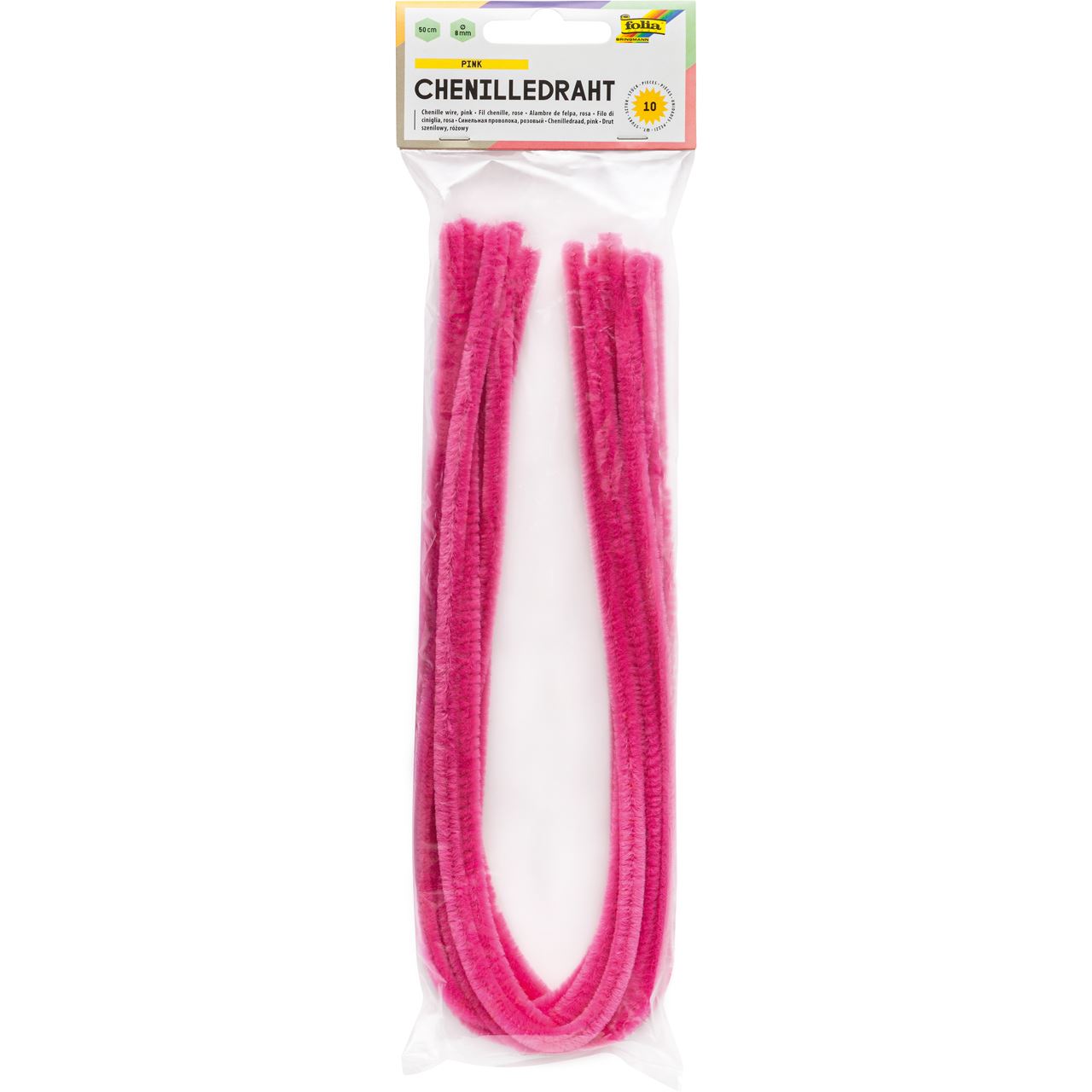 folia Pfeifenreiniger pink Chenilledraht Ø 8,0 mm 10 St.
