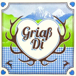 Home Fashion, Griaß Di, Lunch-Servietten aufgefaltetes Maß 33 cm x 33 cm, im Viertelfalz, 20 Stück pro Pack, 12 Pack pro Karton
