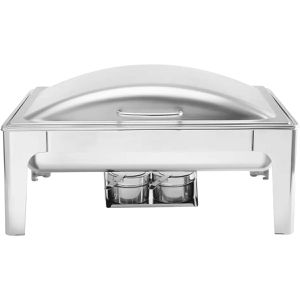 Hendi Chafing-Dish ProfiLine, silber satiniert, mit Brennpaste, mit Klappdeckel, aus Edelstahl, 9 Liter, GN 1/1
