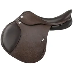Sattel PR Golden France Spr, genarbtes Leder, große Pauschen tabakbraun 17/33+1D