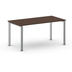 Konferenztisch PRIMO INFINITY 160x80 cm, graues Metallgestell, Nussbaum