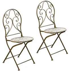 HTI-Living Gartenstuhl 2er-Set Lani Antik