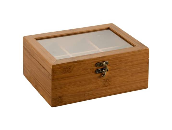 Kesper Teebox, Material: FSC®-zertifizierter Bambus, Maße: 21,5 x 16 x 9 cm, Farbe: Dunkelbraun 59902