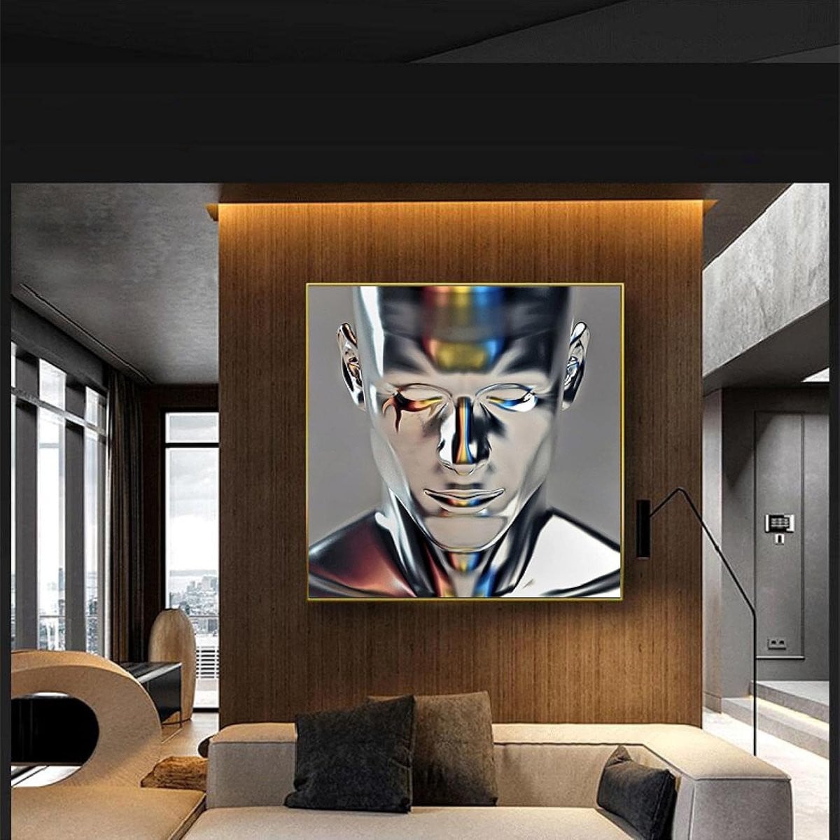 Abstract Metalen Figuur Wanddecoratie Kunst 20 x 20 cm