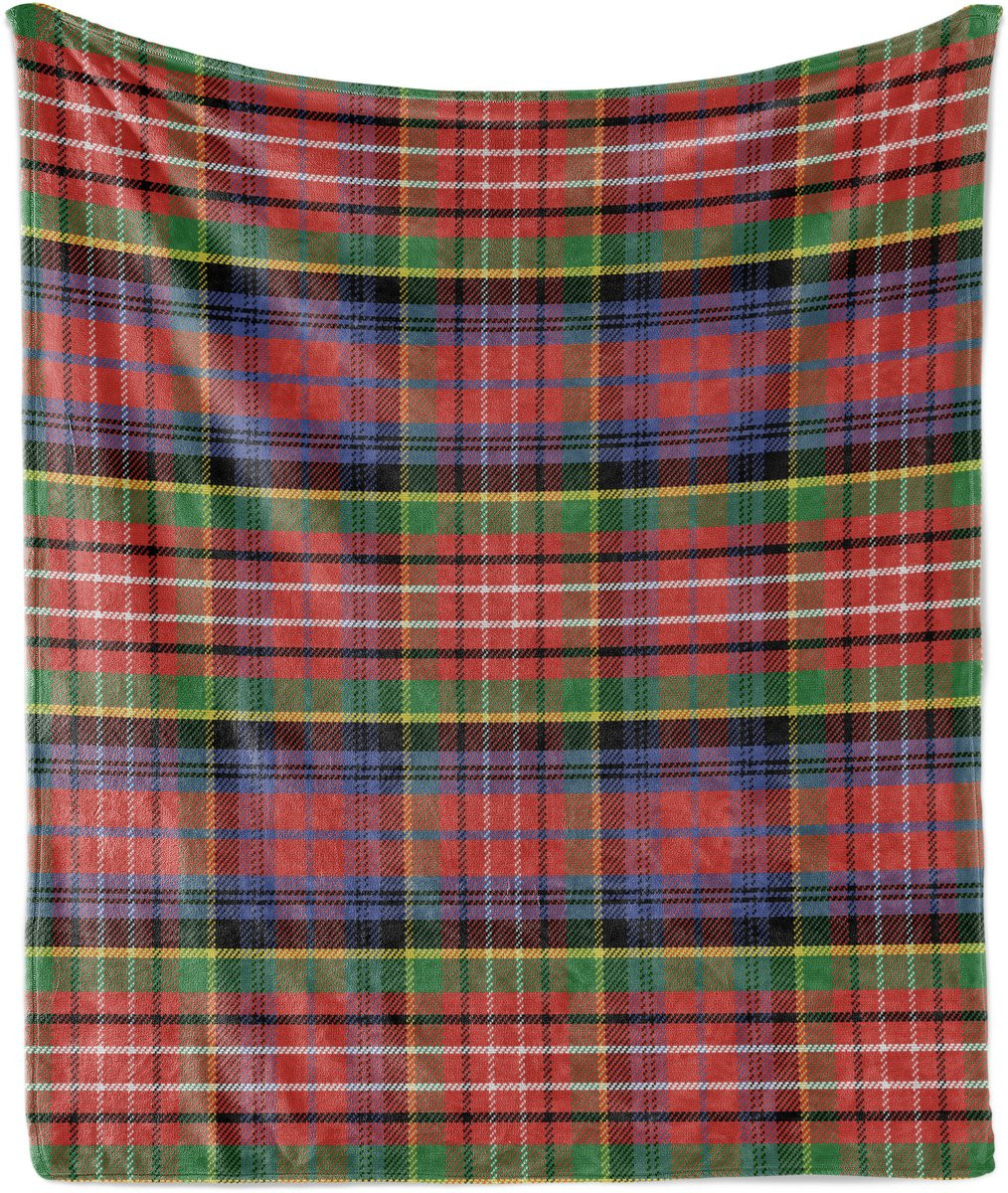 ABAKUHAUS Caledonia Schotse Stijl Flanellen Fleece Deken, Geel Rood, 175 x 230 cm