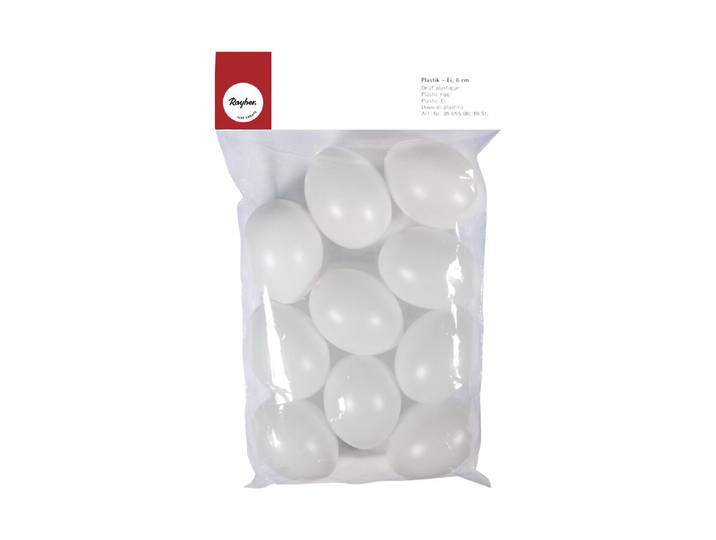 Rayher Plastik-Eier ⌀ 6 cm 10 Stück