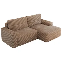 ECKSOFA BELLUNO L Braun Cord - Rechts