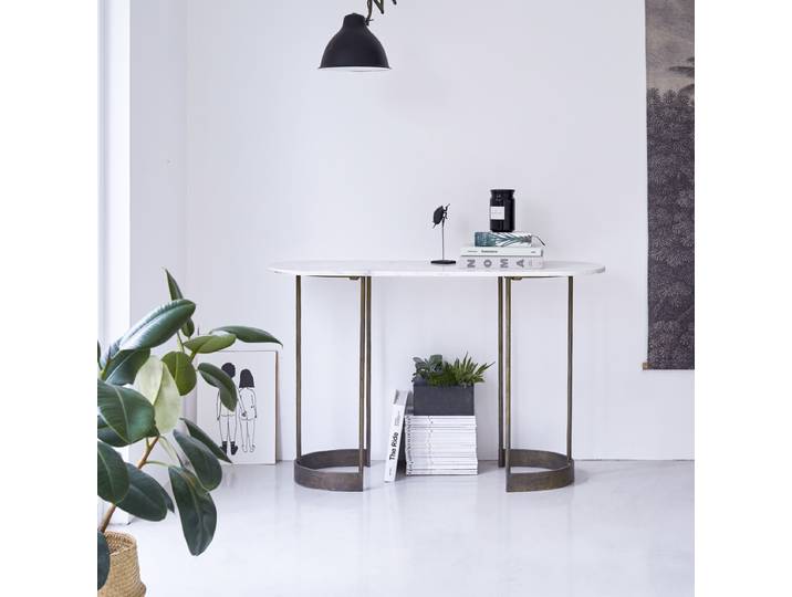 Konsole aus Metall und Marmor - Weiß - Marble
