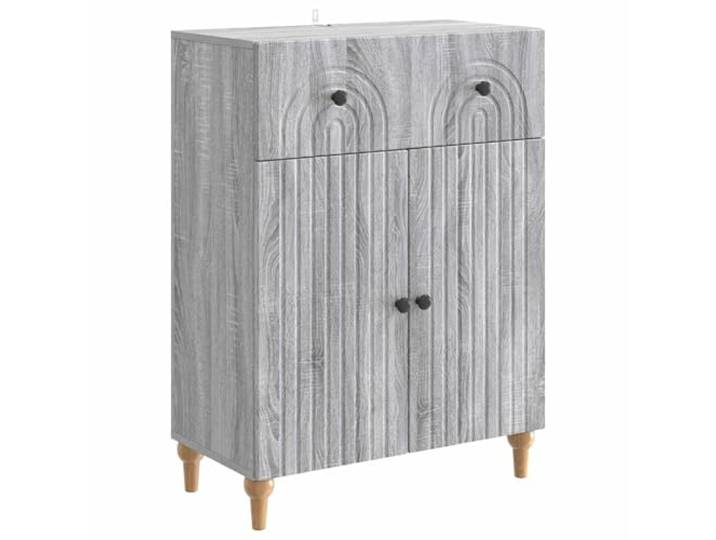 KKgypkn Sideboard Graues Sonoma 66 x 34,5 x 90 cm Holzwerkstoff Offene Und Geschlossene Facher, 90-Grad-Pendelturen, Pflegeleicht, Vielseitig Einsetzbar
