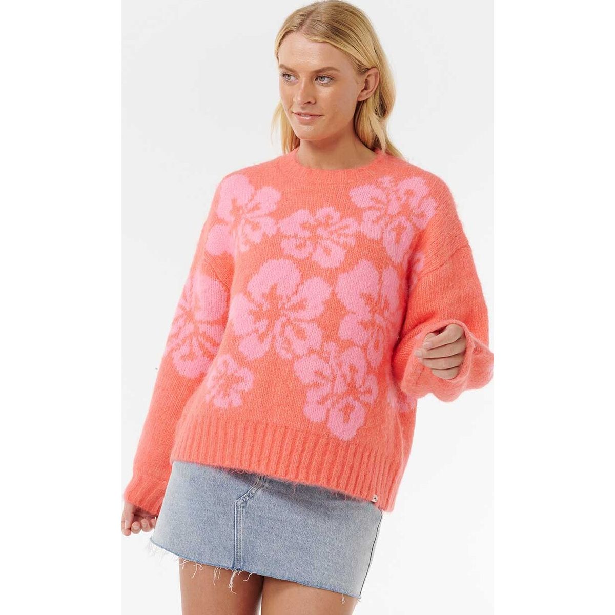 RipCurl Hibiscus Heat Jacquard Crew watermelon (3156) L 020WKN_3156_L