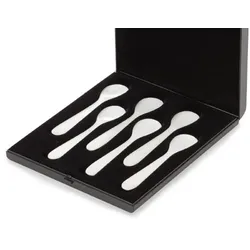 Eierlöffelgarnitur Perlmutt 6-tlg. Im Etui L 12,0cm Perlmutt