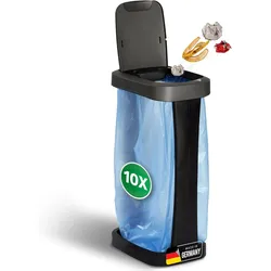 Novaliv Sparset 10x Müllsackständer mit Deckel für 70L-120L Müllsäcke, extra Robust & Fester Stand Outdoor geeignet, gelber Sack Müllständer Gelbersack-Halter Müll Abfall Ständer Mülltonne