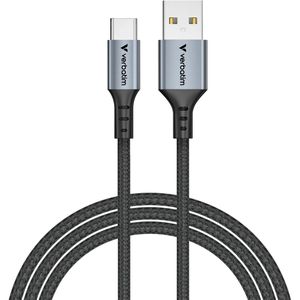 Verbatim Ladekabel Sync & Charge, schwarz, 1,2m, USB-A auf USB-C, 18W Schnellladekabel