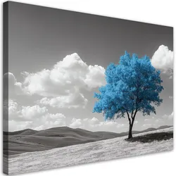 LEINWANDBILD Blaue Baum-Hochlandlandschaft 120x80cm