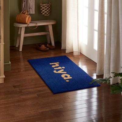 Town & Country Terra Hiya Painted Welcome Outdoor Door Mat, Natural Coir Mat