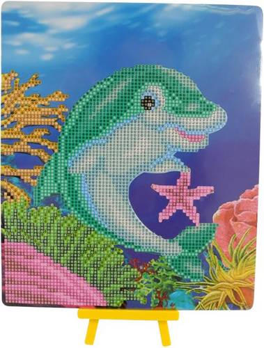 Vedes Diamond Painting Delfin mit Aufsteller 6027-25061