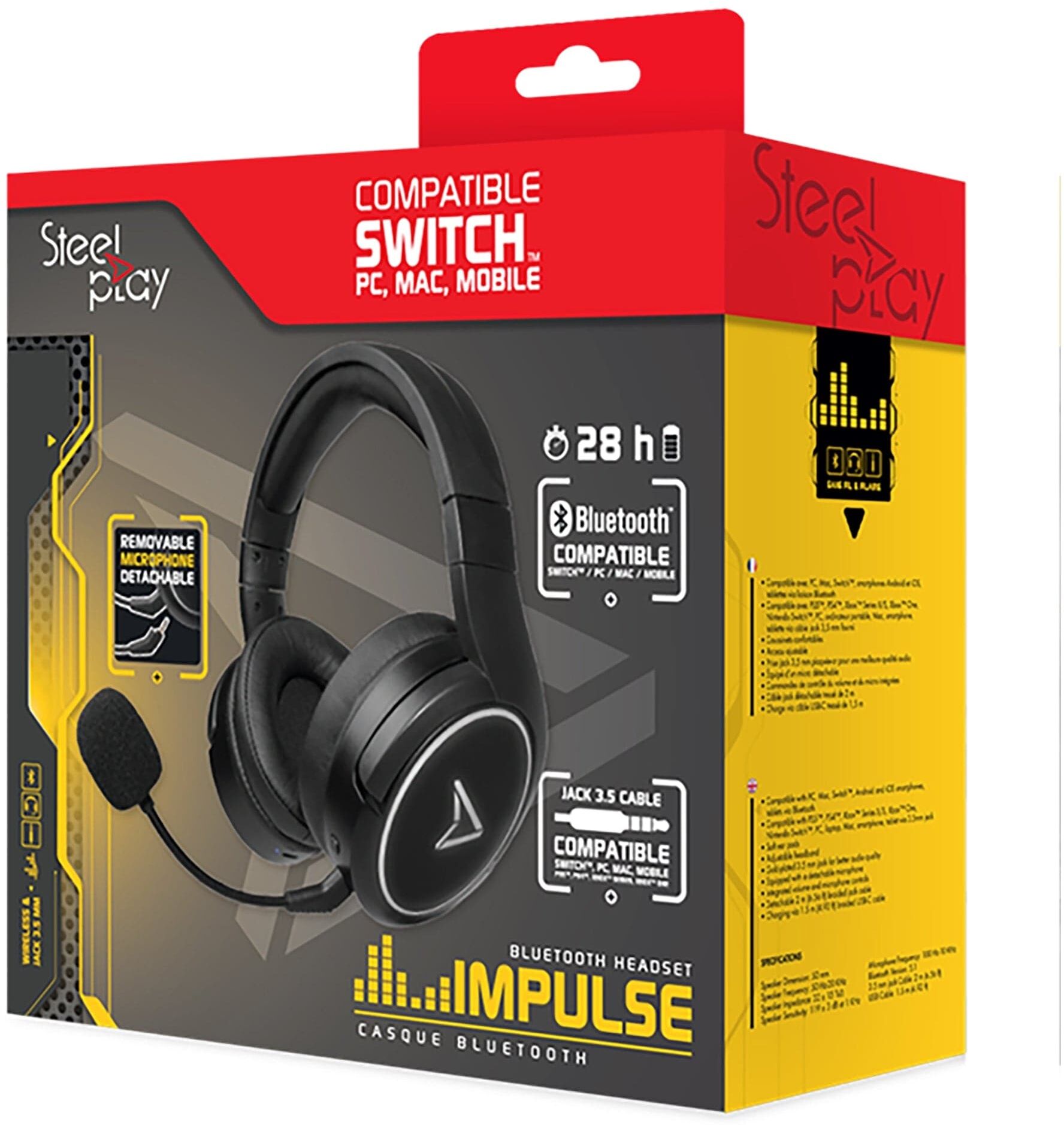 Lexip Impulse Bluetooth Wireless Gaming Headset for Black, Wireless, Bluetooth, Gaming, Headset