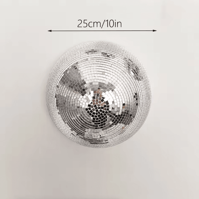 Inspire Curations Half Moon Disco Ball Wall Decor Mirrored Metallic Wall Art For Modern Spaces 25cm