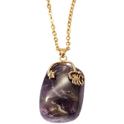 Kette mit Anhänger FIRETTI "Schmuck Geschenk Halsschmuck Anker/Halskette Sternzeichen Geburtsstein", gold (gelbgoldfarben), Halsketten, Damen, Skorpion, Edelstahl, L: 50 B: 2mm, Made in Germany - mit Edelstein, B:2mm