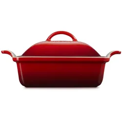 Le Creuset Stoneware disw squared Trad. 23 Cherry with lid, Auflaufform, Rot