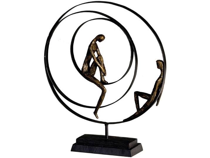 Dekofigur CASABLANCA BY GILDE Skulptur Patience , braun (bronzefarben), B:34cm H:41cm T:8cm, Kunstharz, Dekofiguren, Dekofigur