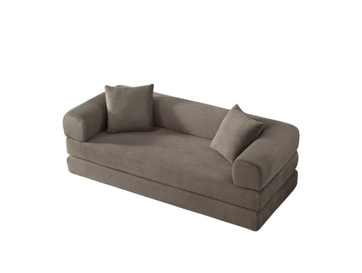ComfortXL Schlafsofa De-34902 Tatami-Stil mit Bettfunktion Taupe, 89x59x195 cm, Babymöbel & Kindermöbel, Kinderzimmer & Jugendzimmer, Schlafsofas
