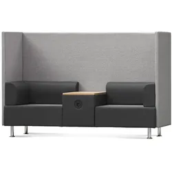 ROCADA 1805-4-1 Be Soft Doppelsitz+ Tisch schwarz/grau200x129x68cm, grau