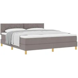 vidaXL, Boxspringbett, Boxspringbett mit Matratze Taupe 180x200 cm Stoff (180 x 200 cm)