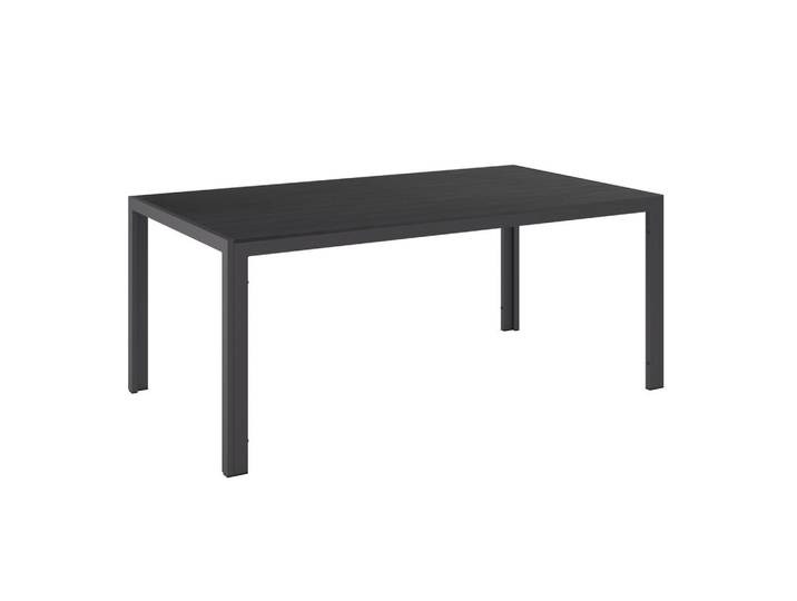 Ambia Garden Gartentisch, Schwarz, Metall, Kunststoff, rechteckig, Flachrohr, 180x74x100 cm, Gartenmöbel, Gartentisch, Gartentische