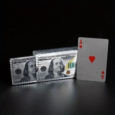 Inspired Finds Luxury Waterproof Playing Cards Sleek Black Poker Deck For Magic, Parties & Game Nights silver Colored Usd