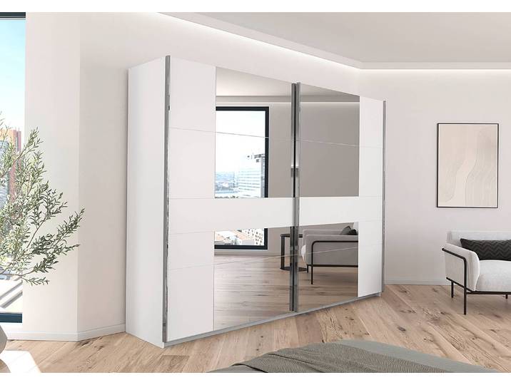 Schwebetürenschrank Caspio 271cm Weiß
