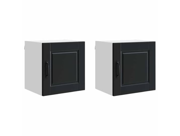HKTMGDNG Wandschrank 2er Set Schwarz 40x31x40 cm Hängeschrank Küche Moderne Wandküchenschränke aus Holzwerkstoff schaffen ordentlichen Stauraum in Küche und Speisekammer ohne Bodenfläche.