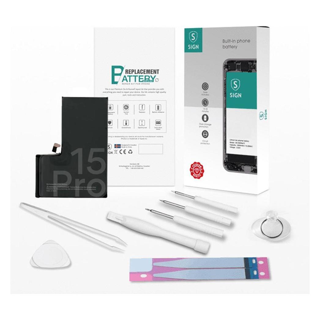 SIGN Complete Battery Replacement Kit - iPhone 15 Pro (SN-IP15PBATT)