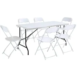 Oviala Business Tisch 162 cm und 6 Klappstühle - Oviala