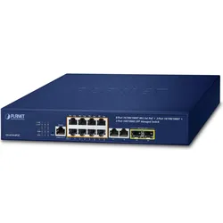 Planet IPv4/IPv6, 8-Port Managed (10 Ports), Netzwerk Switch, Blau