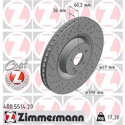 Zimmermann Bremsscheibe [Hersteller-Nr. 400.5514.20] für Mercedes-Benz